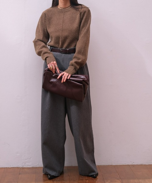 AKTE(アクテ)の「ショルダーパッドミドルセーター(ニット/セーター・レディース・ブラウン/セージグリーン・FREE)」の20枚目の写真