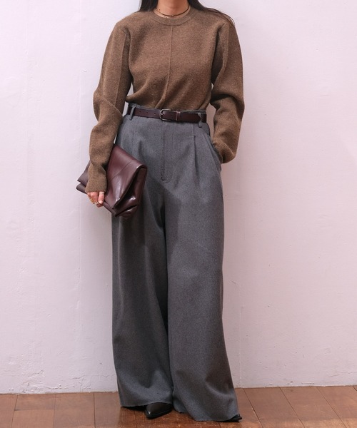 AKTE(アクテ)の「ショルダーパッドミドルセーター(ニット/セーター・レディース・ブラウン/セージグリーン・FREE)」の22枚目の写真