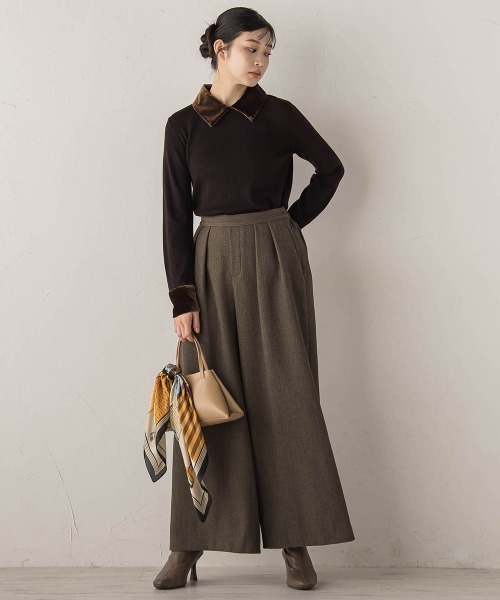 Droite lautreamont（ドロワットロートレアモン）の「ツィードタックスカパン≪洗濯機で洗える≫（その他パンツ・レディース・ブラウン/ライトグレー・S/M）」の7枚目の写真