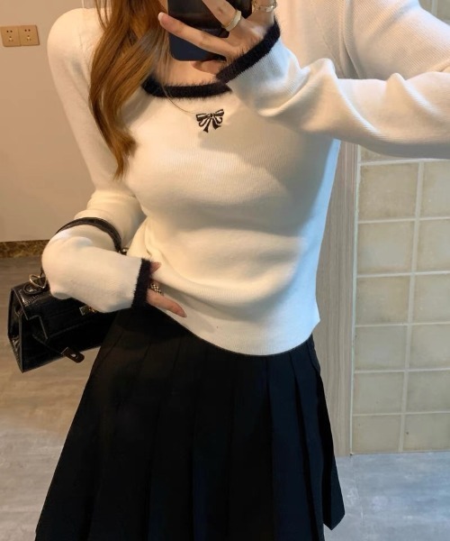 Ritzy（リッツィー）の「ワンポイント　シャギーデザインカットソー（Tシャツ/カットソー・レディース・ホワイト/ブラック・M/L/XL/XXL）」の6枚目の写真