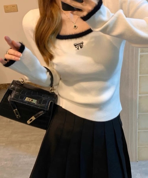 Ritzy（リッツィー）の「ワンポイント　シャギーデザインカットソー（Tシャツ/カットソー・レディース・ホワイト/ブラック・M/L/XL/XXL）」の7枚目の写真