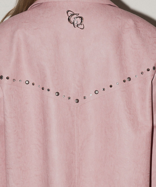 CHERRYQUIRI(チェリーキュリー)の「stud leather jacket - pink(ライダースジャケット・レディース・その他・FREE)」の5枚目の写真