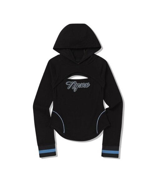 NYXX(エヌワイエックスエックス)の「MIDDLE SLIT HOOD LONG SLEEVE BLACK(Tシャツ/カットソー・レディース・その他・MEDIUM/SMALL)」の2枚目の写真