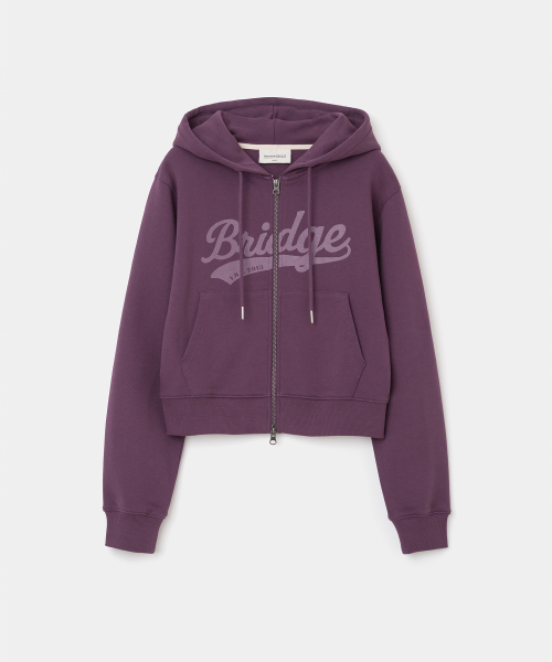 UNIFORM BRIDGE(ユニフォームブリッジ)の「logo hoodie zip-up crop fit(womens) purple(スウェット・メンズ・その他・SMALL/MEDIUM)」の1枚目の写真