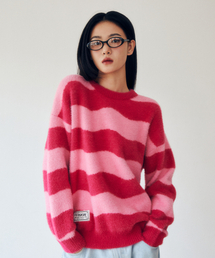 VSW Hairy Wave Stripe Knit Magenta