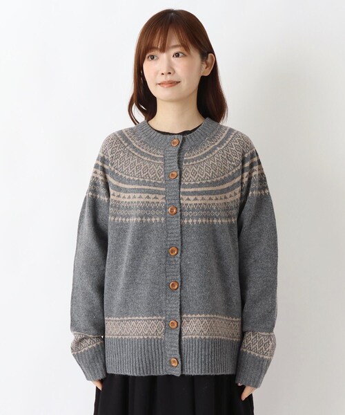 one'sterrace(ワンズテラス)の「求心柄カーディガン(カーディガン/ボレロ・レディース・グレー系その他7/グレー系4/ベージュ系8・02)」の5枚目の写真