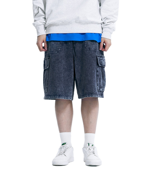 OURPOCKETS(アワーポケッツ)の「アワーポケットカーゴポケットスウェットハーフパンツ(インディゴブルー)(その他パンツ・メンズ・ネイビー・MEDIUM/X-LARGE)」の2枚目の写真