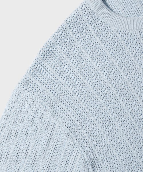 WMC（ダブリューエムシー）の「スカシメッシュラウンドニット_BABY BLUE（ニット/セーター・レディース・スカイブルー・MEDIUM/LARGE/X-LARGE）」の5枚目の写真