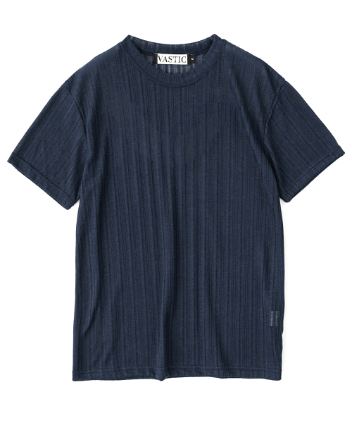 VASTIC(バスティック)の「シースルーハーフニット_ネイビー(ニット/セーター・メンズ・その他・MEDIUM/LARGE)」の1枚目の写真
