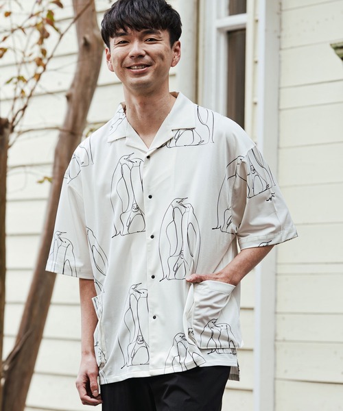 コール&レスポンス　カンビオ　ギター　トガル　アロハ　ボーリングシャツ mhs2471- ペンギン アロハシャツ-KOKAGE(262-1214-02)（シャツ