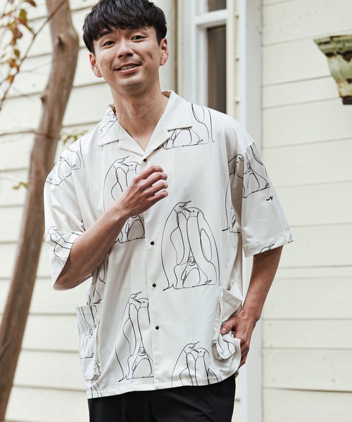 CALL&RESPONSE(コールアンドレスポンス)の「mhs2471- ペンギン アロハシャツ-KOKAGE(262-1214-02)(シャツ/ブラウス・メンズ・ホワイト/ブラック・4/2)」の5枚目の写真