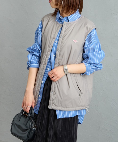 DANTON/ダントン] ナイロンタフタ インサレーションノーカラーベスト