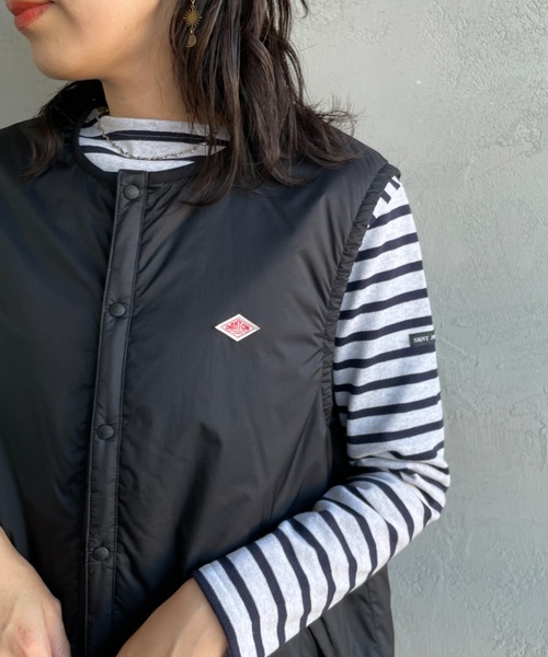 DANTON（ダントン）の「[DANTON/ダントン] ナイロンタフタ インサレーションノーカラーベスト（ベスト・レディース・ブラック/グレイッシュベージュ・XL/L/M）」の5枚目の写真