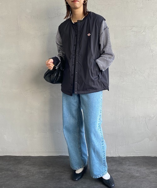 DANTON（ダントン）の「[DANTON/ダントン] ナイロンタフタ インサレーションノーカラーベスト（ベスト・レディース・ブラック/グレイッシュベージュ・XL/L/M）」の21枚目の写真