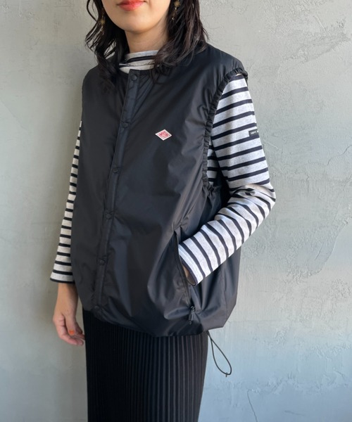 DANTON（ダントン）の「[DANTON/ダントン] ナイロンタフタ インサレーションノーカラーベスト（ベスト・レディース・ブラック/グレイッシュベージュ・XL/L/M）」の14枚目の写真