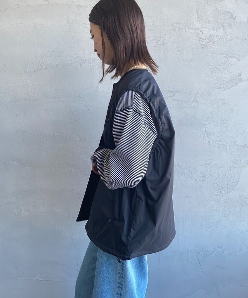 DANTON/ダントン] ナイロンタフタ インサレーションノーカラーベスト