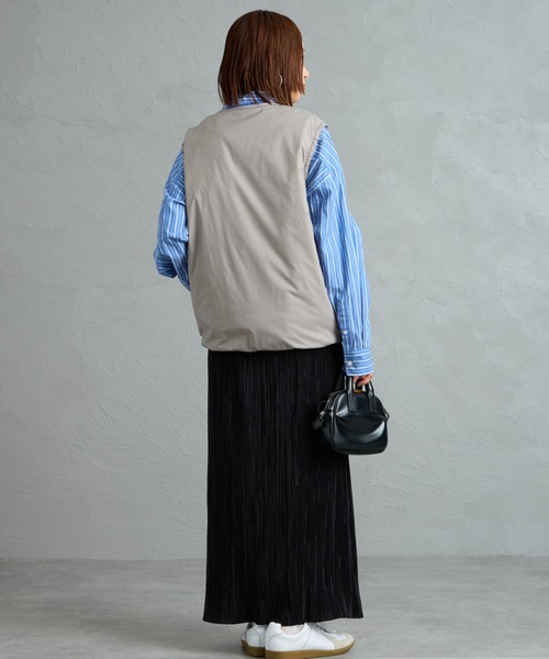 DANTON/ダントン] ナイロンタフタ インサレーションノーカラーベスト