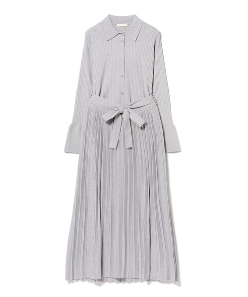 BEAMS HEART(ビームスハート)の「襟付き リブニット × スカート(セットアイテム)(ワンピース・レディース・サックスブルー/グレー/ネイビー・FREE)」の7枚目の写真