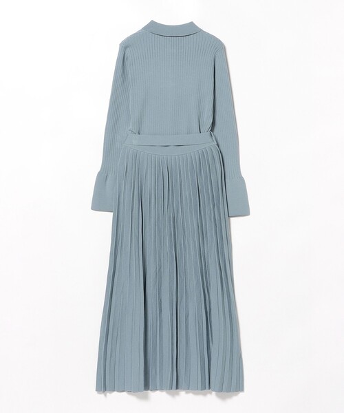BEAMS HEART(ビームスハート)の「襟付き リブニット × スカート(セットアイテム)(ワンピース・レディース・サックスブルー/グレー/ネイビー・FREE)」の11枚目の写真