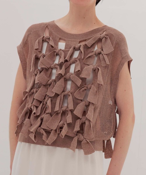 DRESSLAVE（ドレスレイブ）の「monster ribbon knit(モンスターリボンニット)（ニット/セーター・レディース・ブラック/ベージュ・38）」の16枚目の写真
