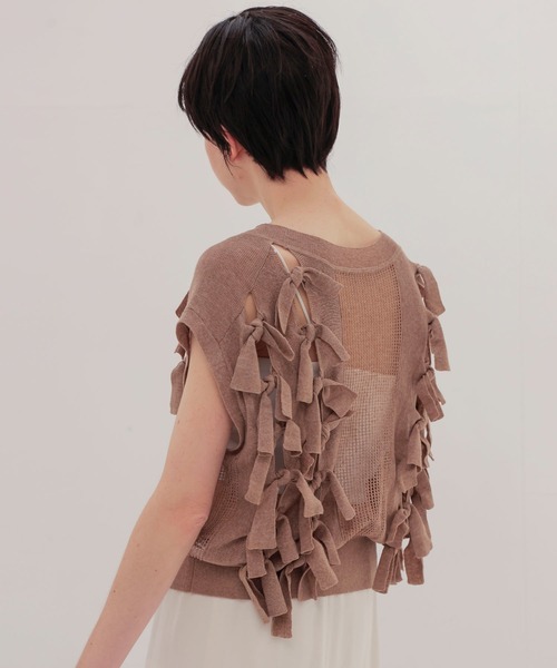 DRESSLAVE（ドレスレイブ）の「monster ribbon knit(モンスターリボンニット)（ニット/セーター・レディース・ブラック/ベージュ・38）」の17枚目の写真