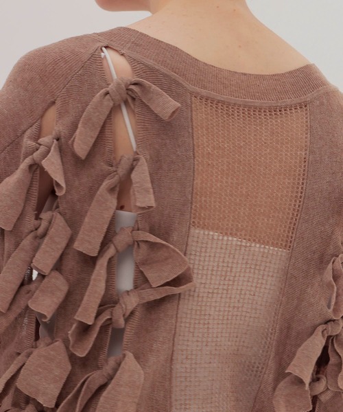 DRESSLAVE（ドレスレイブ）の「monster ribbon knit(モンスターリボンニット)（ニット/セーター・レディース・ブラック/ベージュ・38）」の20枚目の写真
