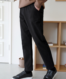 起毛ストリングバンディングスパンストレートコットンパンツ