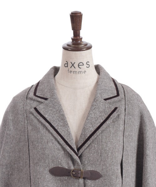 axes femme（アクシーズファム）の「ヘリンボンケープジャケット（ブルゾン・レディース・ブラック/ブラウン・FREE）」の15枚目の写真