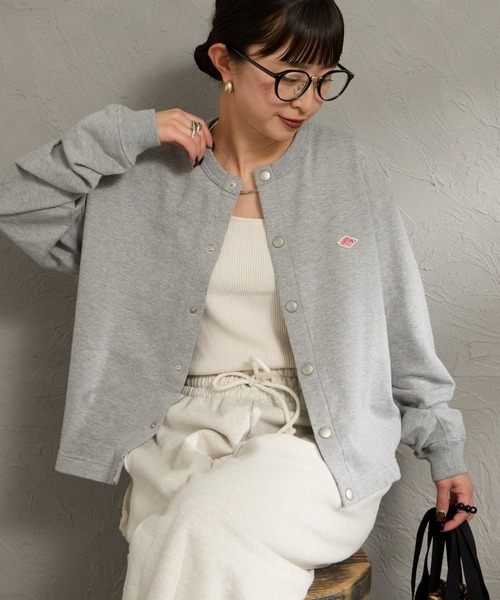 【新品タグ付き】DANTON（ダントン）カーディガン ライトグレー DANTON/ダントン】DT-D0030 LMW V NECK CARDIGAN 25AW（5-0619-6-52