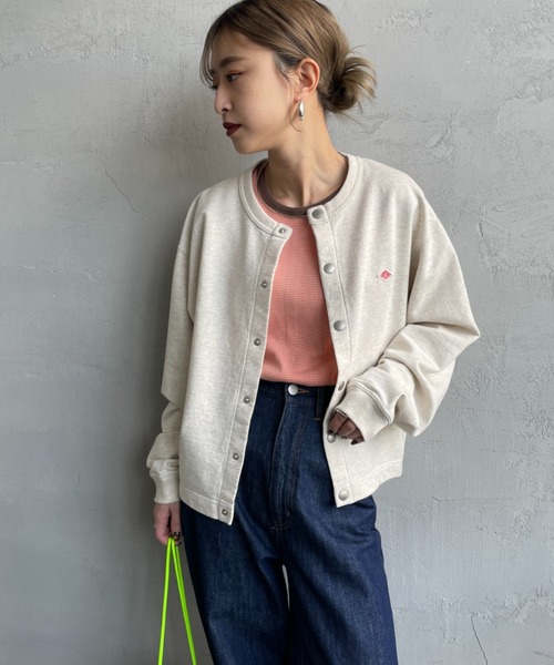 DANTON（ダントン）の「【WEB先行予約】[DANTON/ダントン] ドットボタン クルーネックスウェットカーディガン（カーディガン/ボレロ・レディース・チャコールグレー/レッド/オフホワイト・38）」の8枚目の写真