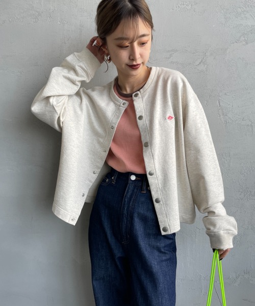 DANTON（ダントン）の「【WEB先行予約】[DANTON/ダントン] ドットボタン クルーネックスウェットカーディガン（カーディガン/ボレロ・レディース・チャコールグレー/レッド/オフホワイト・38）」の9枚目の写真