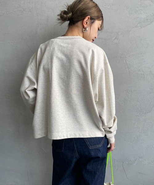 DANTON（ダントン）の「【WEB先行予約】[DANTON/ダントン] ドットボタン クルーネックスウェットカーディガン（カーディガン/ボレロ・レディース・チャコールグレー/レッド/オフホワイト・38）」の11枚目の写真