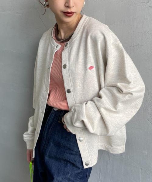 DANTON（ダントン）の「【WEB先行予約】[DANTON/ダントン] ドットボタン クルーネックスウェットカーディガン（カーディガン/ボレロ・レディース・チャコールグレー/レッド/オフホワイト・38）」の7枚目の写真