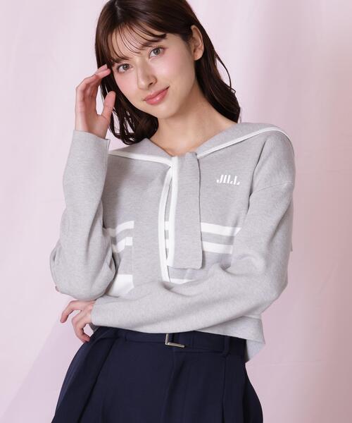 JILL by JILL STUART（ジルバイジルスチュアート）の「◇セーラーカラーニット（ニット/セーター・レディース・グレー系その他/ホワイト系その他/レッド系その他・FREE）」の11枚目の写真