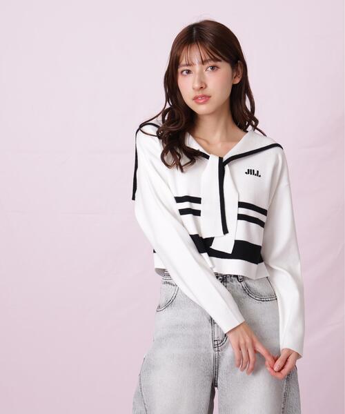 JILL by JILL STUART（ジルバイジルスチュアート）の「◇セーラーカラーニット（ニット/セーター・レディース・グレー系その他/ホワイト系その他/レッド系その他・FREE）」の18枚目の写真