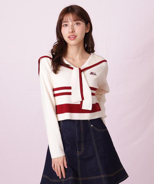 JILL by JILL STUART（ジルバイジルスチュアート）の「◇セーラーカラーニット（ニット/セーター・レディース・グレー系その他/ホワイト系その他/レッド系その他・FREE）」の10枚目の写真