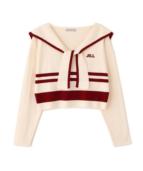 JILL by JILL STUART（ジルバイジルスチュアート）の「◇セーラーカラーニット（ニット/セーター・レディース・グレー系その他/ホワイト系その他/レッド系その他・FREE）」の9枚目の写真