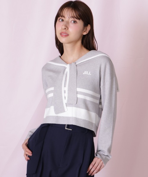 JILL by JILL STUART（ジルバイジルスチュアート）の「◇セーラーカラーニット（ニット/セーター・レディース・グレー系その他/ホワイト系その他/レッド系その他・FREE）」の3枚目の写真