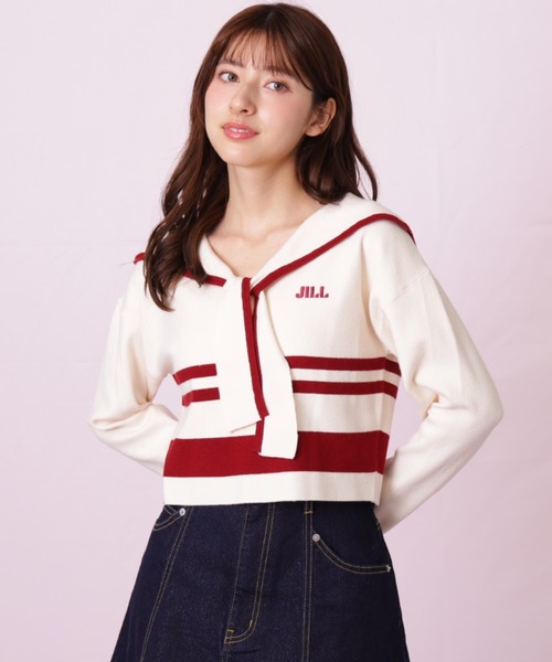 JILL by JILL STUART（ジルバイジルスチュアート）の「◇セーラーカラーニット（ニット/セーター・レディース・グレー系その他/ホワイト系その他/レッド系その他・FREE）」の5枚目の写真