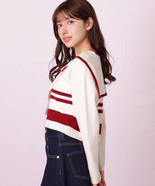 JILL by JILL STUART（ジルバイジルスチュアート）の「◇セーラーカラーニット（ニット/セーター・レディース・グレー系その他/ホワイト系その他/レッド系その他・FREE）」の8枚目の写真