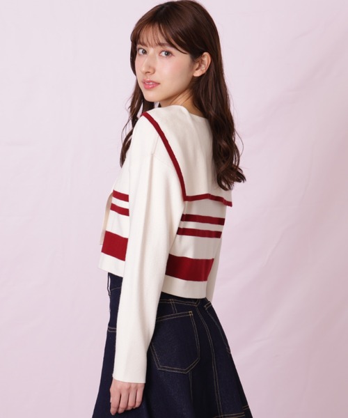 JILL by JILL STUART（ジルバイジルスチュアート）の「◇セーラーカラーニット（ニット/セーター・レディース・グレー系その他/ホワイト系その他/レッド系その他・FREE）」の9枚目の写真