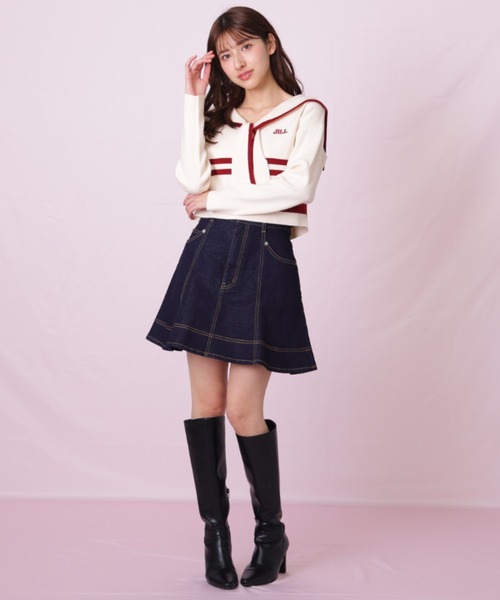 JILL by JILL STUART（ジルバイジルスチュアート）の「◇セーラーカラーニット（ニット/セーター・レディース・グレー系その他/ホワイト系その他/レッド系その他・FREE）」の10枚目の写真