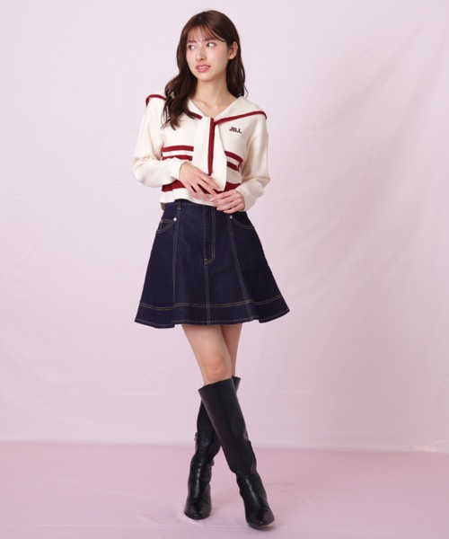 JILL by JILL STUART（ジルバイジルスチュアート）の「◇セーラーカラーニット（ニット/セーター・レディース・グレー系その他/ホワイト系その他/レッド系その他・FREE）」の13枚目の写真