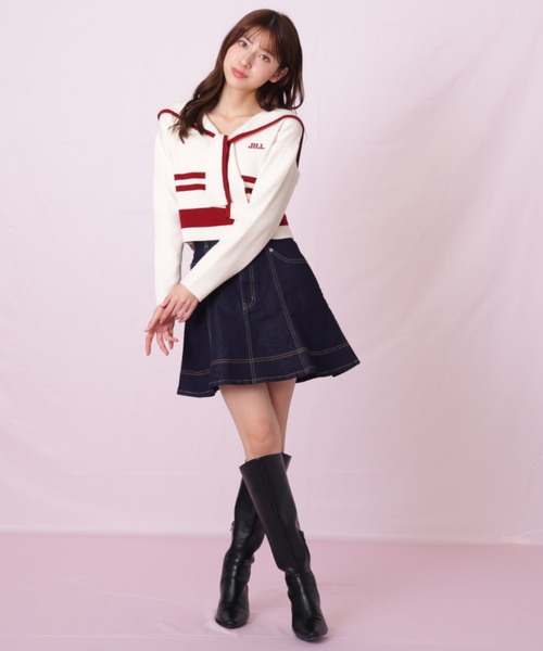 JILL by JILL STUART（ジルバイジルスチュアート）の「◇セーラーカラーニット（ニット/セーター・レディース・グレー系その他/ホワイト系その他/レッド系その他・FREE）」の11枚目の写真