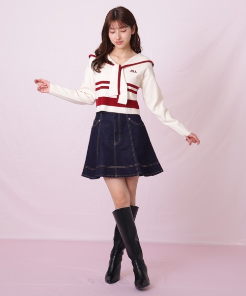 JILL by JILL STUART（ジルバイジルスチュアート）の「◇セーラーカラーニット（ニット/セーター・レディース・グレー系その他/ホワイト系その他/レッド系その他・FREE）」の12枚目の写真