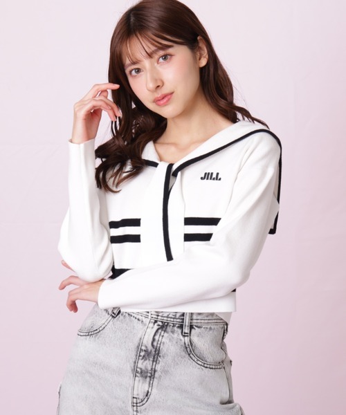 JILL by JILL STUART（ジルバイジルスチュアート）の「◇セーラーカラーニット（ニット/セーター・レディース・グレー系その他/ホワイト系その他/レッド系その他・FREE）」の18枚目の写真