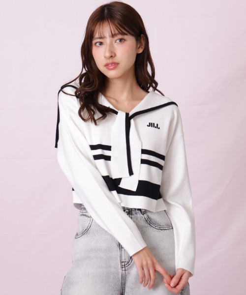 JILL by JILL STUART（ジルバイジルスチュアート）の「◇セーラーカラーニット（ニット/セーター・レディース・グレー系その他/ホワイト系その他/レッド系その他・FREE）」の17枚目の写真