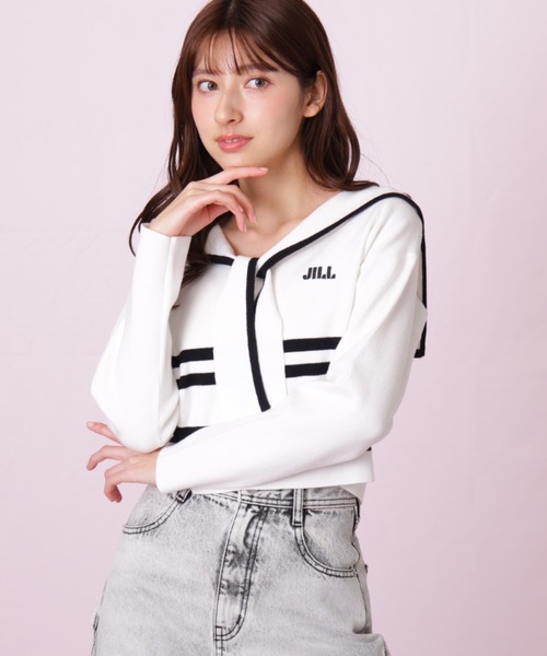 JILL by JILL STUART（ジルバイジルスチュアート）の「◇セーラーカラーニット（ニット/セーター・レディース・グレー系その他/ホワイト系その他/レッド系その他・FREE）」の19枚目の写真