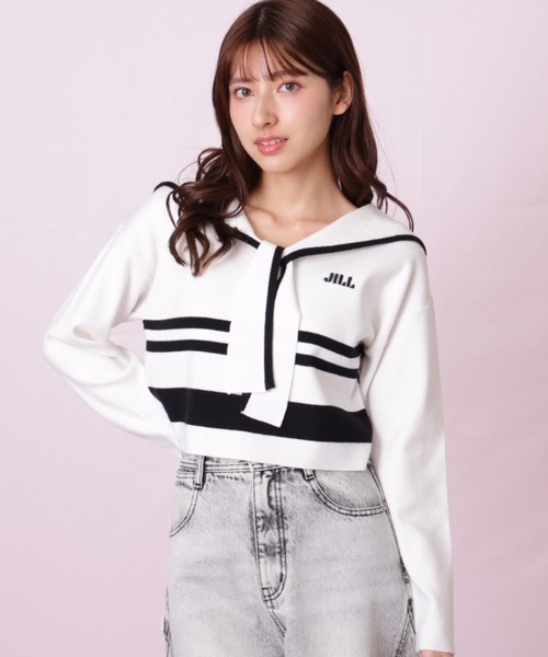 JILL by JILL STUART（ジルバイジルスチュアート）の「◇セーラーカラーニット（ニット/セーター・レディース・グレー系その他/ホワイト系その他/レッド系その他・FREE）」の15枚目の写真