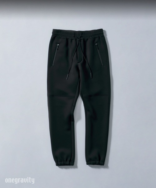 onegravity（ワングラビティ）の「onegravity / ダブルトリコットテーパードジョグパンツ（スウェットパンツ・メンズ・グレー/ブラック・MEDIUM/SMALL/LARGE）」の2枚目の写真